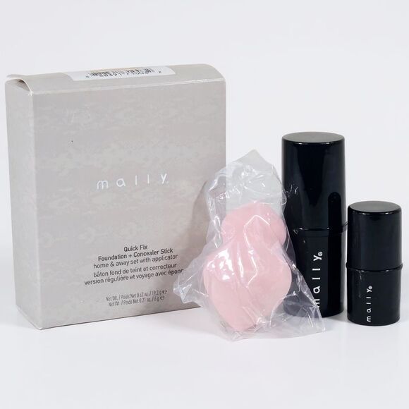 Mally Quick Fix Foundation Concealer Stick Travel Set Home & Away - Tan - NIB - Picture 1 of 4